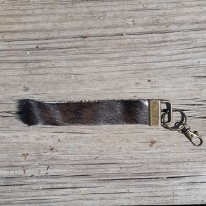 Brazilian Cowhide Wristlet Keychain 10" lo…